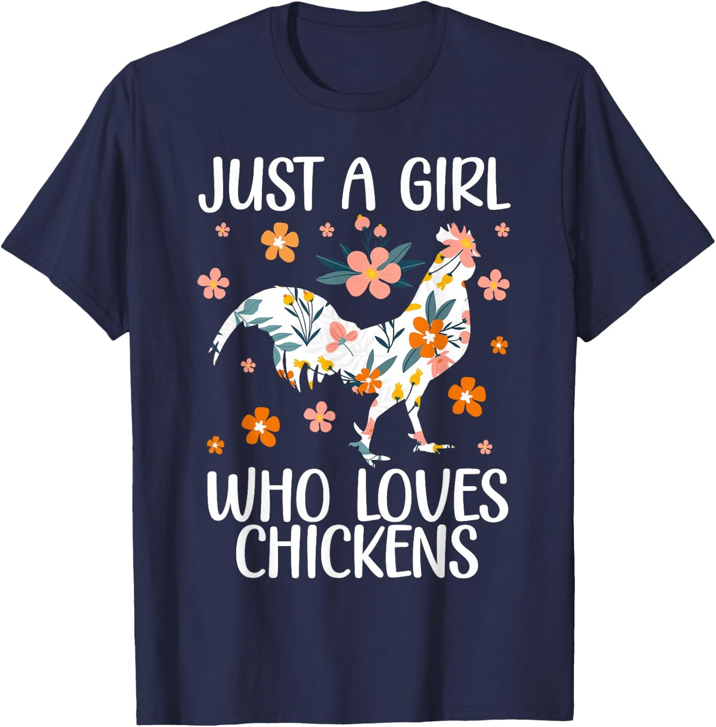Funny Chicken Art For Girls Women Chick Flock Chicken Farmer T-Shirt - T-Shirt | Navy