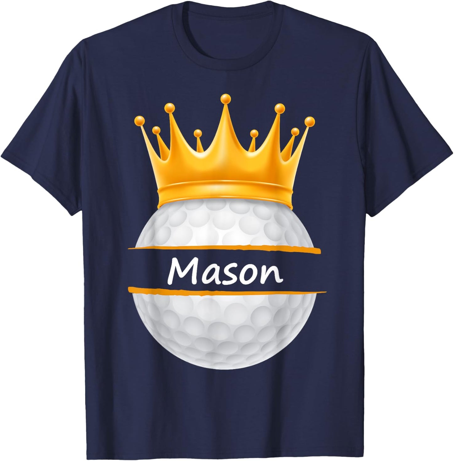 Novelty Golf Personalized Name Mason Sports Dad T-Shirt - T-Shirt | Navy