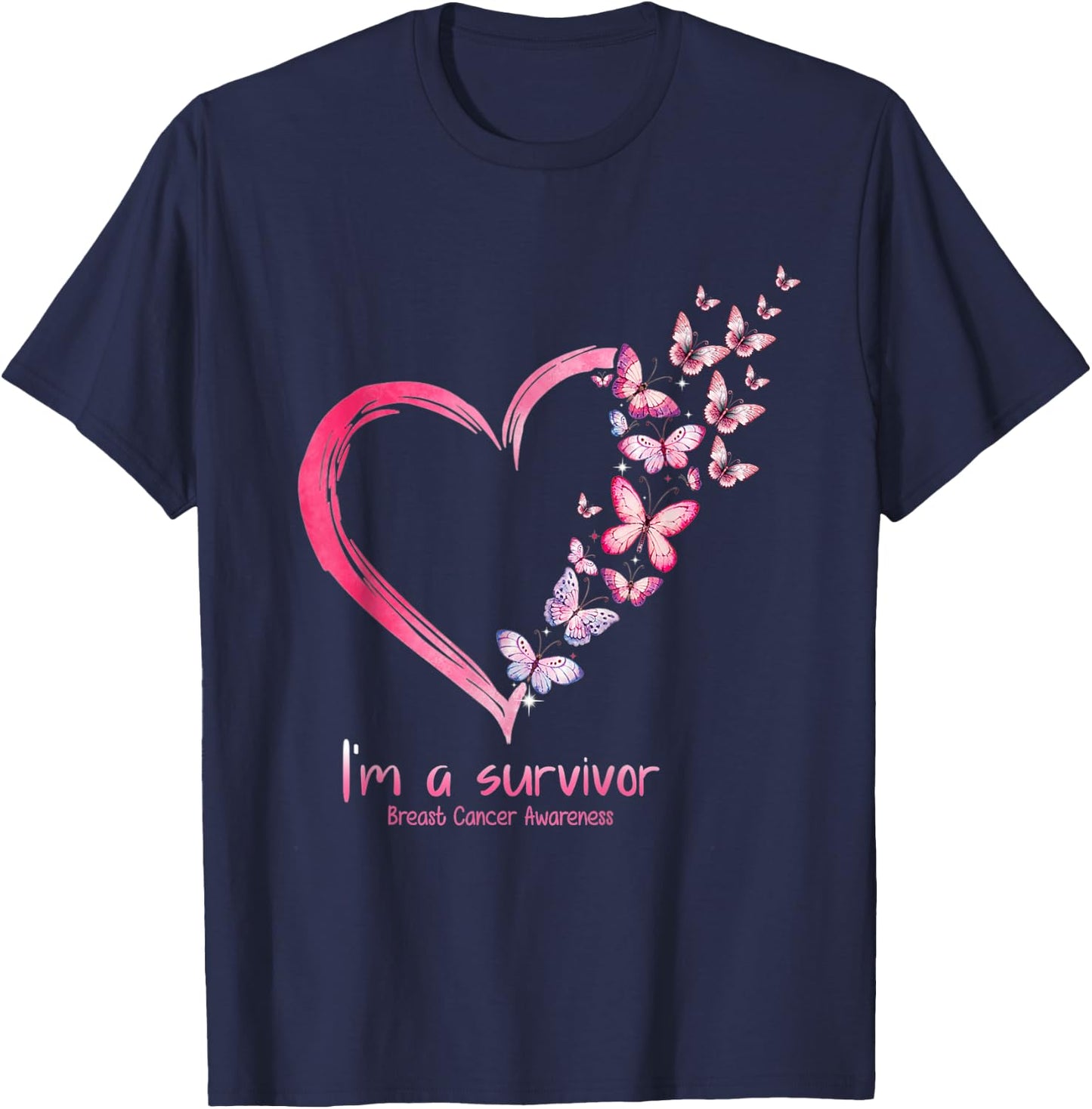Breast Cancer Awareness I'm a Survivor T-Shirt - T-Shirt | Navy