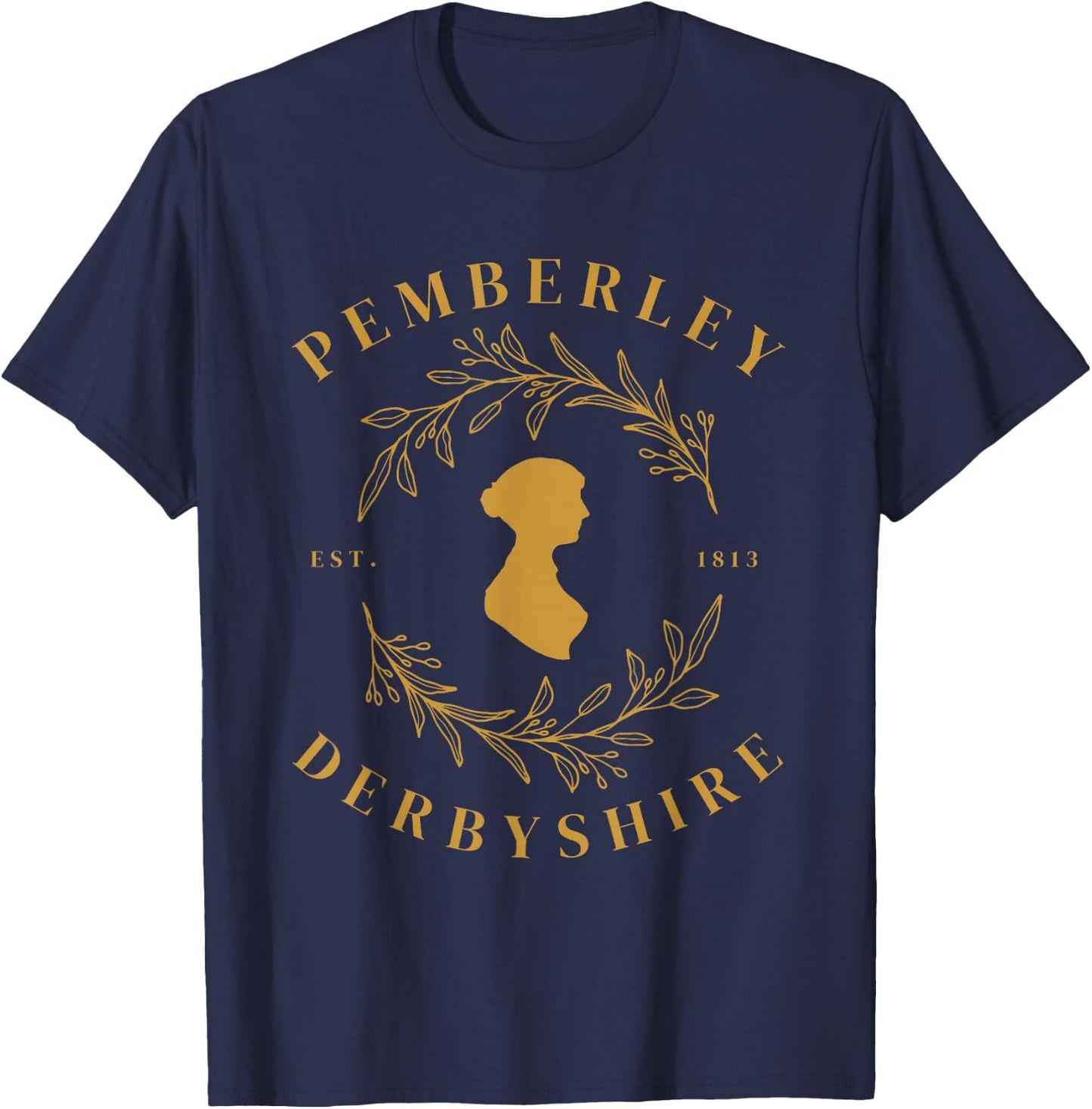 Pemberley Derbyshire 1813 Pride and Prejudice Jane Austen T-Shirt - T-Shirt | Navy