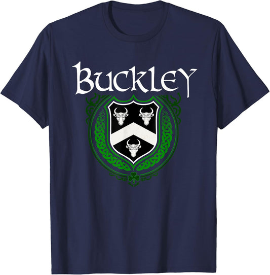 Buckley Surname Irish Clan Tartan Badge Ireland T-Shirt - T-Shirt | Navy