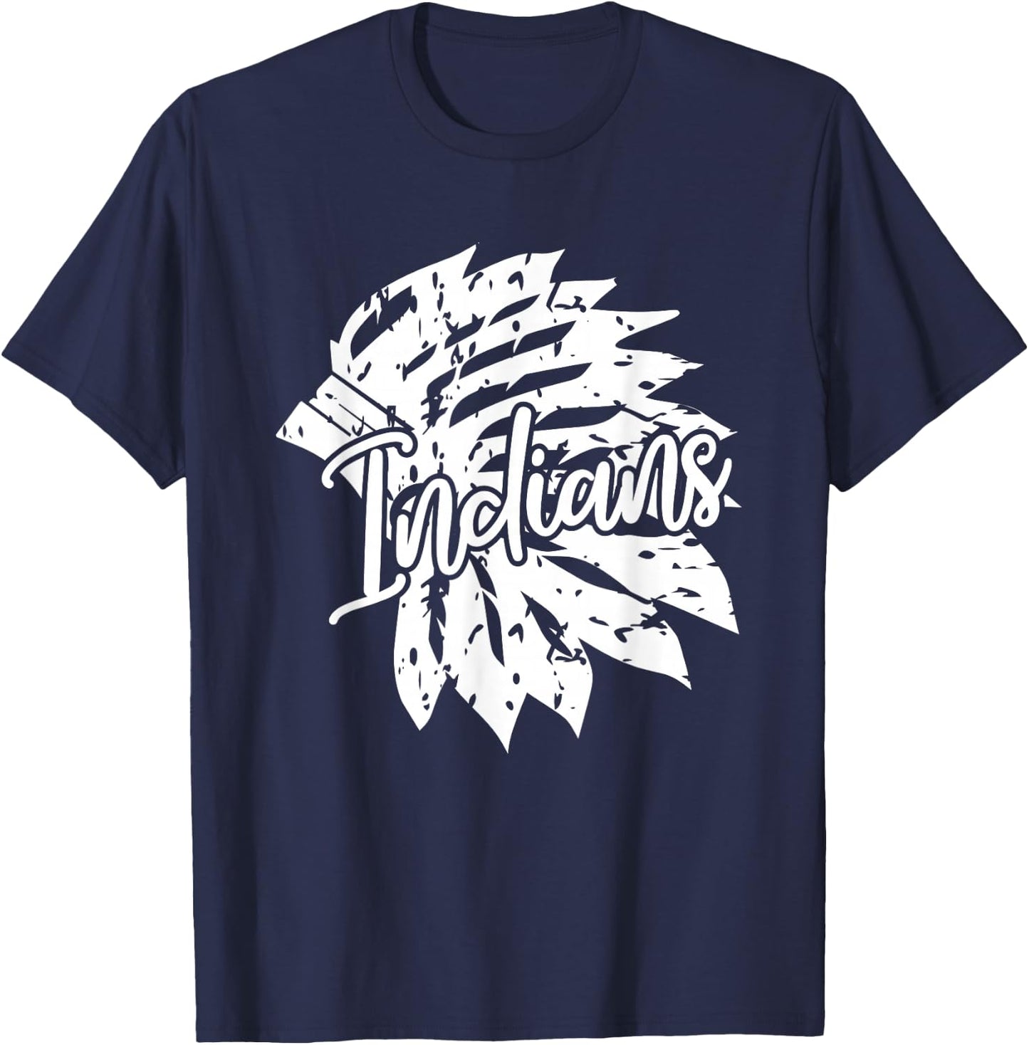 Port Neches-Groves High School Heart Indians Football T-Shirt - T-Shirt | Navy