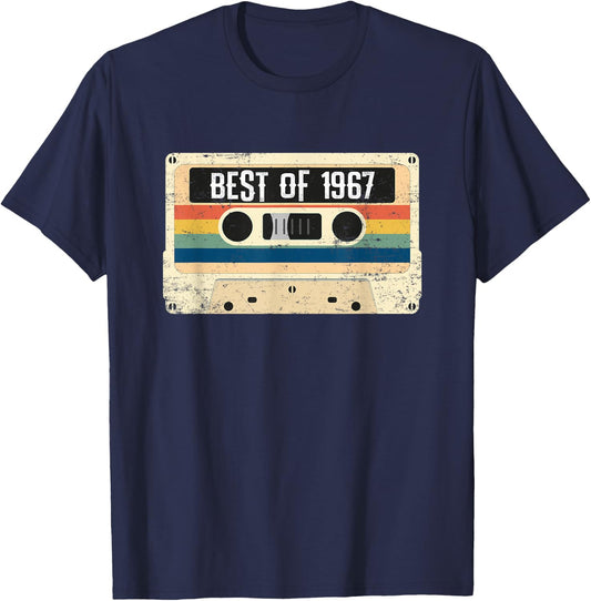 Best Of 1967 - 54th Birthday Retro Vintage Cassette Tape T-Shirt - T-Shirt | Navy