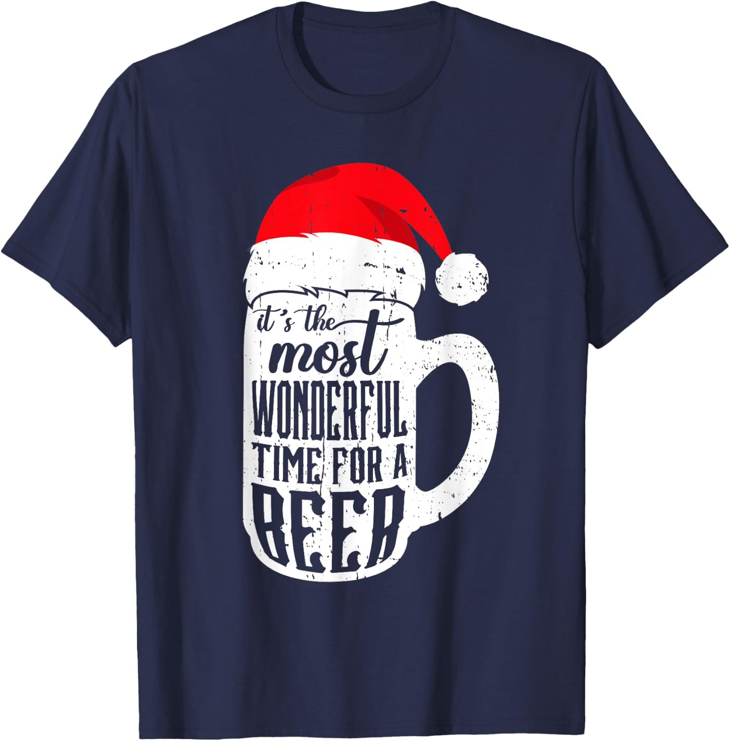 Most Wonderful Time For A Beer Christmas Drinking Costume T-Shirt - T-Shirt | Navy