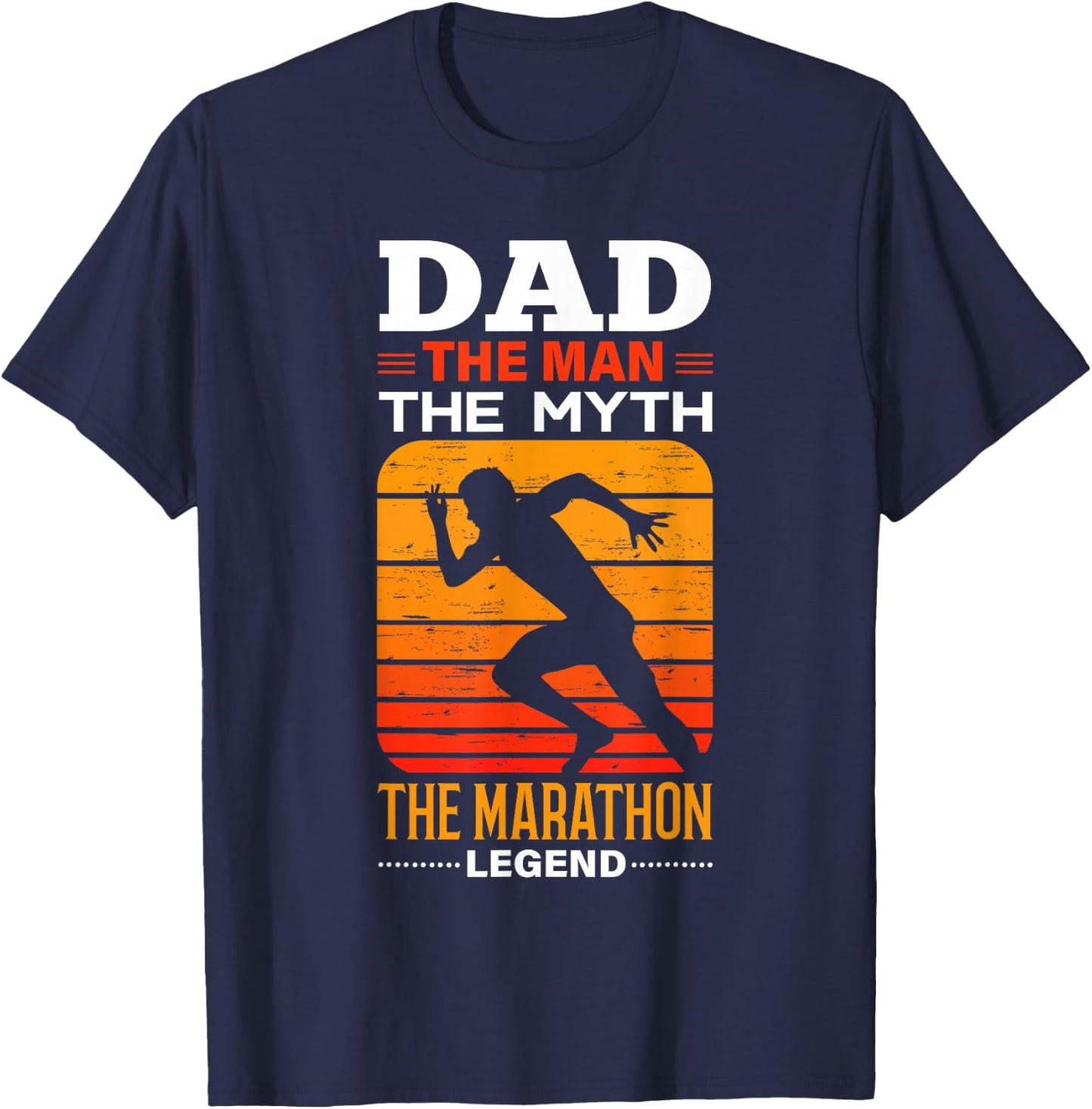 Marathon Dad Shirt Best Marathoner Father Running Dad T-Shirt - T-Shirt | Navy