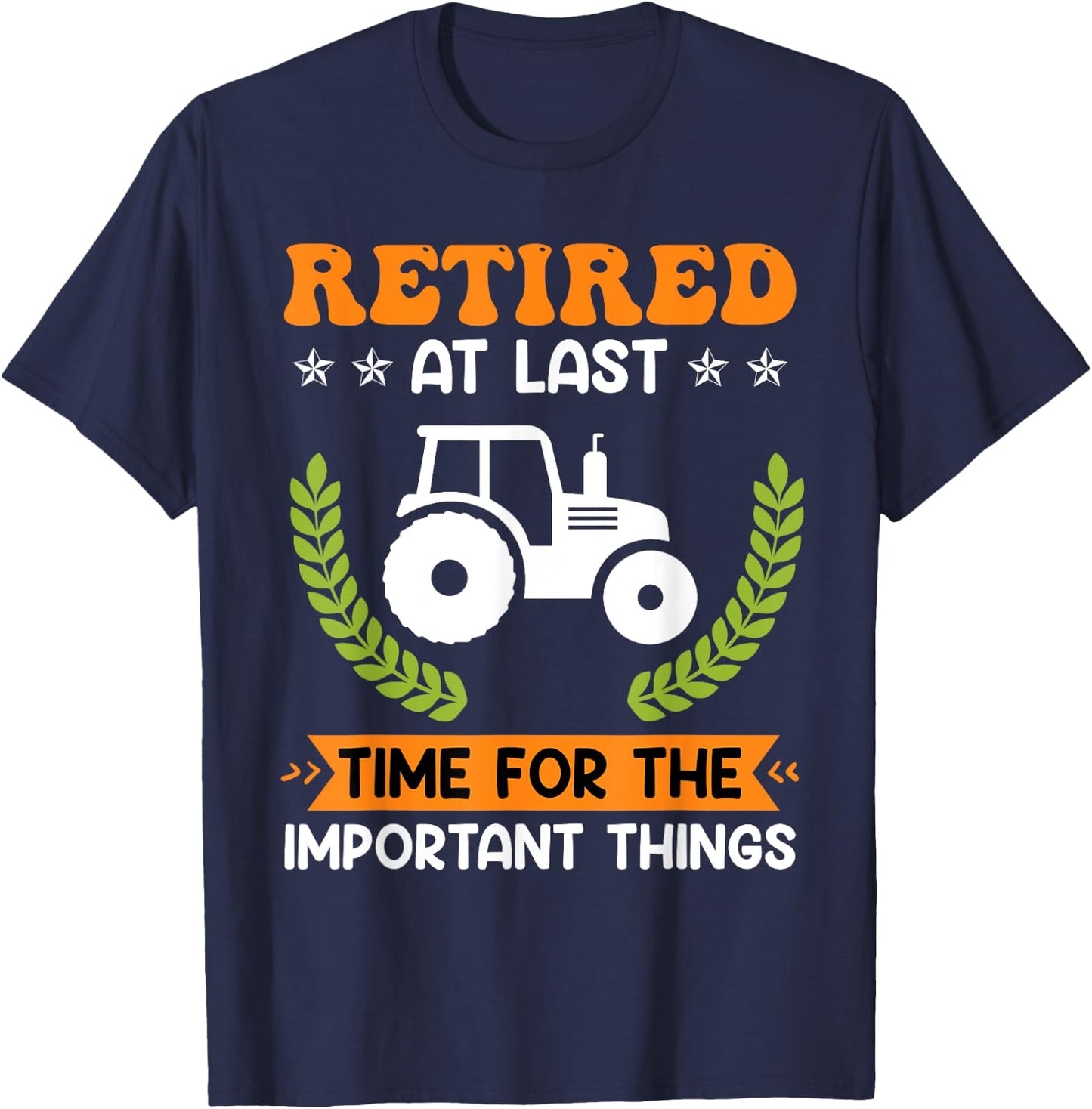 Retired farmer farm pensioner tractor Retirement T-Shirt - T-Shirt | Navy