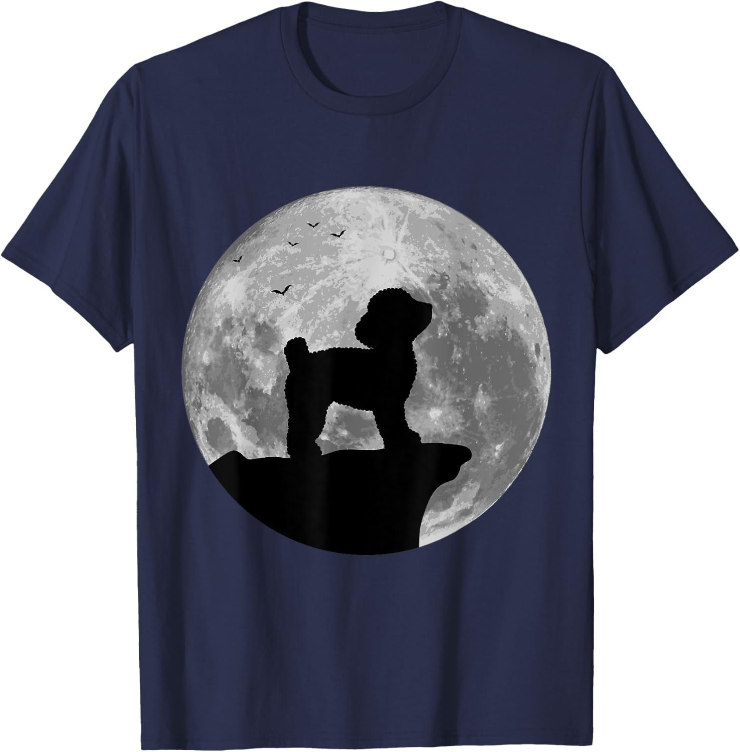 Toy Poodle Silhouette In The Moon Halloween Costume T-Shirt - T-Shirt | Navy