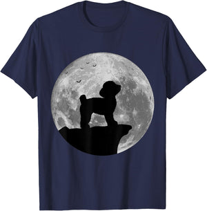 Toy Poodle Silhouette In The Moon Halloween Costume T-Shirt - T-Shirt | Navy