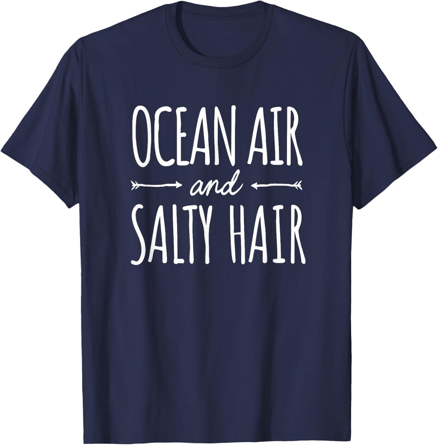 Funny Ocean Air Salty Hair Girls Vacation Summer Throwback T-Shirt - T-Shirt | Navy