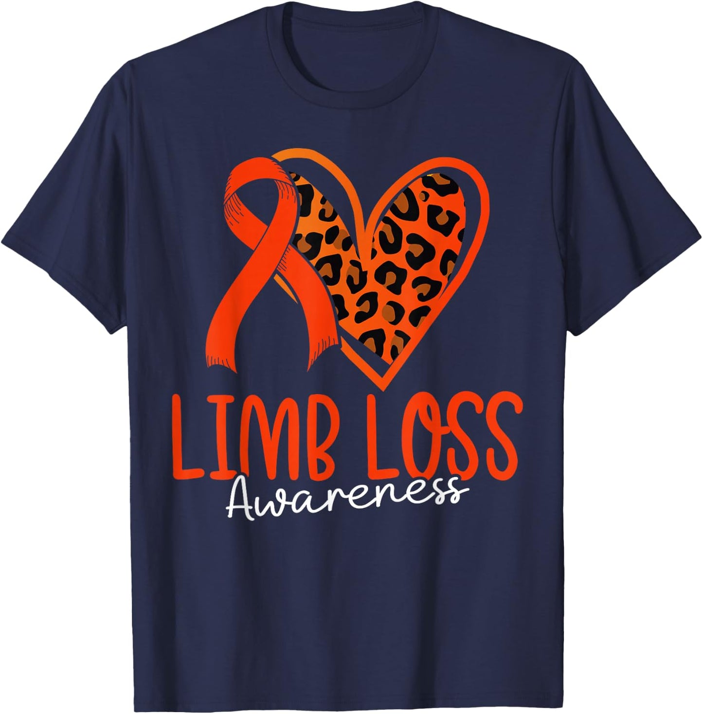 Limb Loss Awareness Ribbon Support Amputation Funny Amputee T-Shirt - T-Shirt | Navy