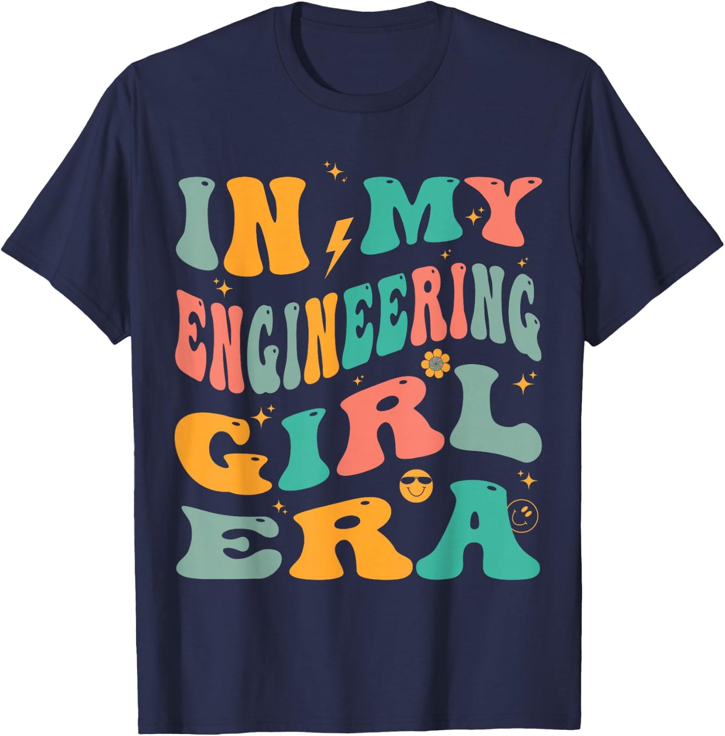 In My Engineering Girl Era Groovy Engineer T-Shirt - T-Shirt | Navy