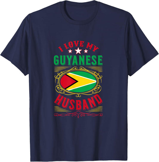 I love my Guyanese husband T-Shirt - T-Shirt | Navy