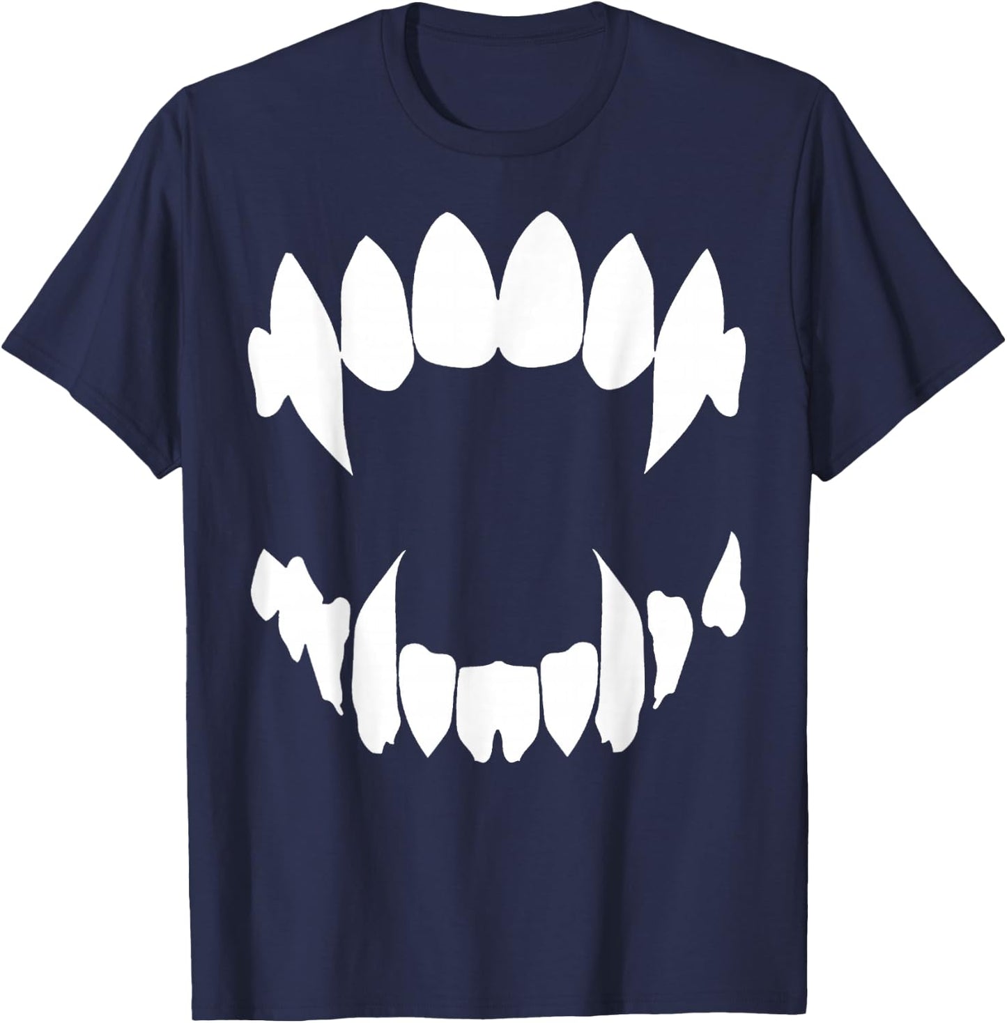Vampire Fangs Occult Dark Grunge Bite Goth Aesthetic Teeth T-Shirt - T-Shirt | Navy