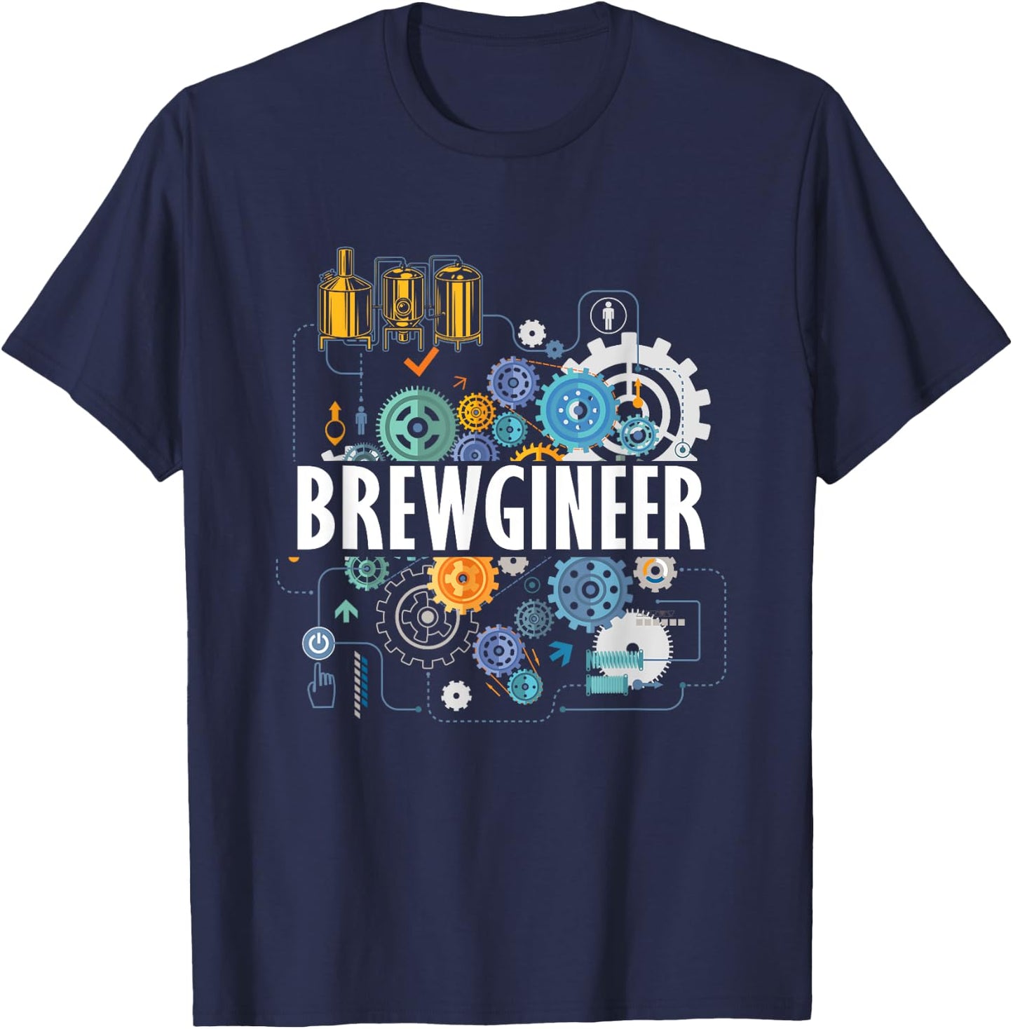 Funny Brewgineer | Brewing Brewery | Craft Beer T-Shirt - T-Shirt | Navy