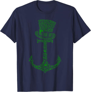 Leprechaun Anchor Shamrocks Cruise Squad St. Patrick's Day T-Shirt - T-Shirt | Navy