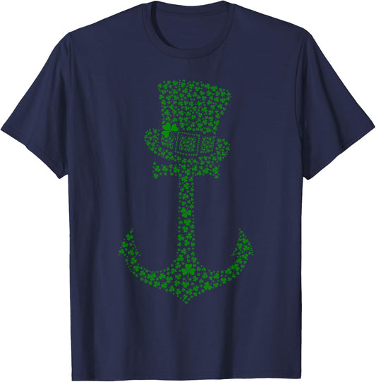 Leprechaun Anchor Shamrocks Cruise Squad St. Patrick's Day T-Shirt - T-Shirt | Navy