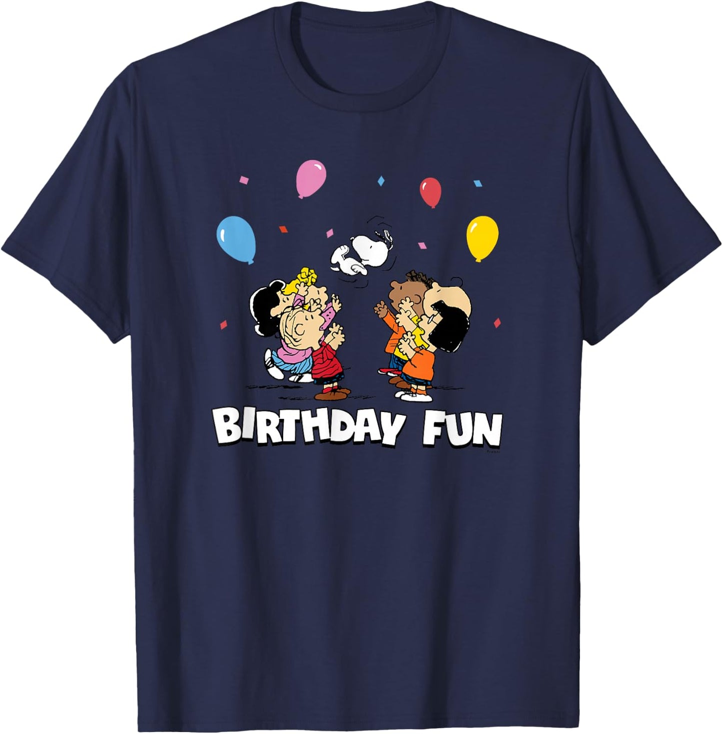 Peanuts Birthday Fun Character Group T-Shirt - T-Shirt | Navy