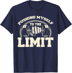 Gym Pushing Myself To The Limit Workout Weightlifting T-Shirt - T-Shirt | Navy