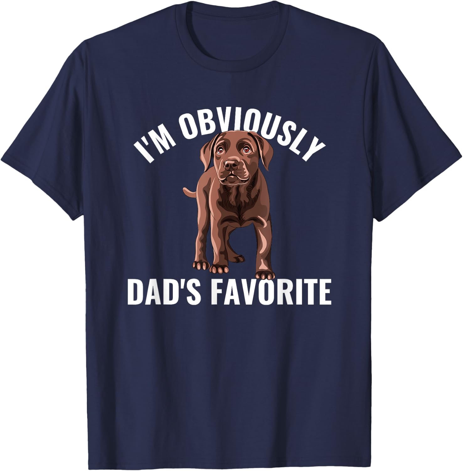 Chocolate Lab Dad Favorite Labrador Retriever T-Shirt - T-Shirt | Navy