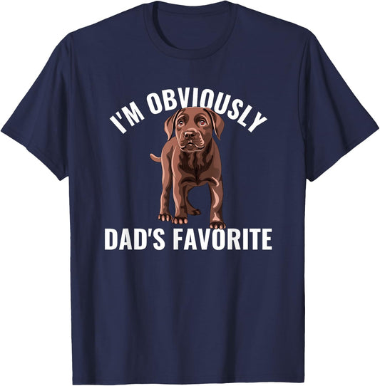 Chocolate Lab Dad Favorite Labrador Retriever T-Shirt - T-Shirt | Navy