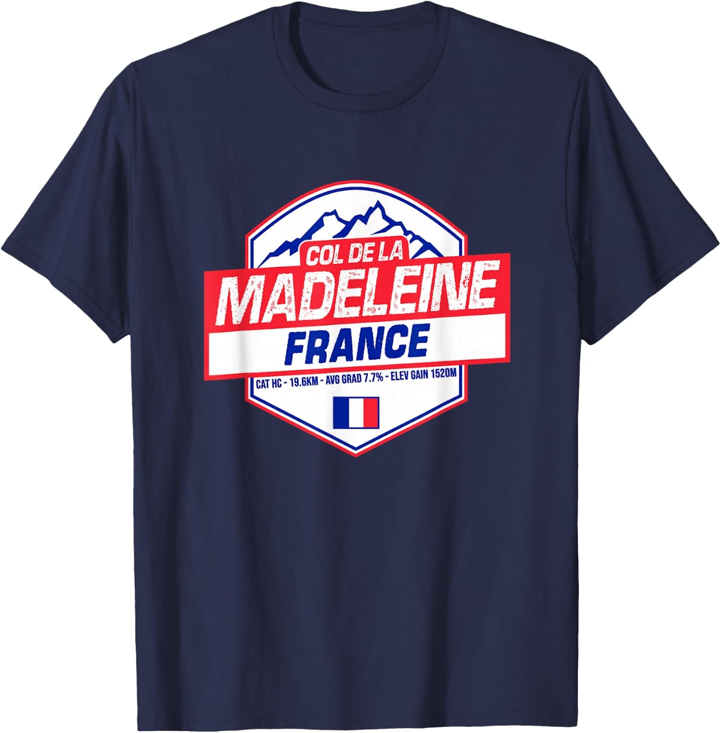 Col de la Madeleine Cycling In France Road Cyclist T-Shirt - T-Shirt | Navy
