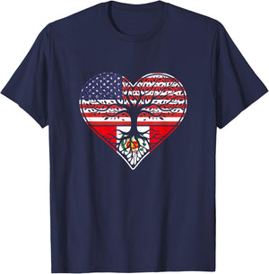 American Peruvian Roots Patriotic T-Shirt - T-Shirt | Navy