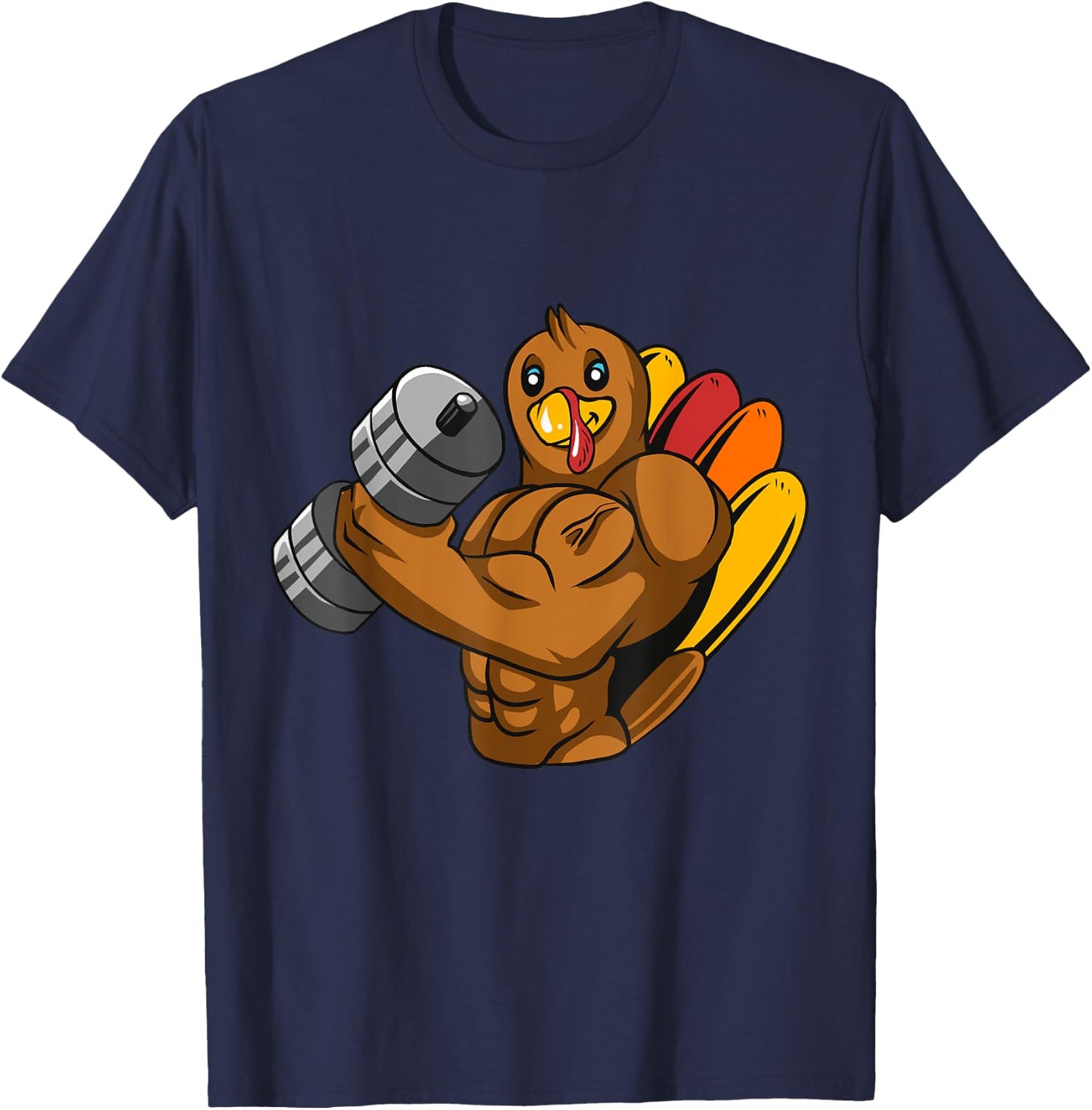 Turkey Bodybuilding Thanksgiving Day Gym Workout Fitness T-Shirt - T-Shirt | Navy