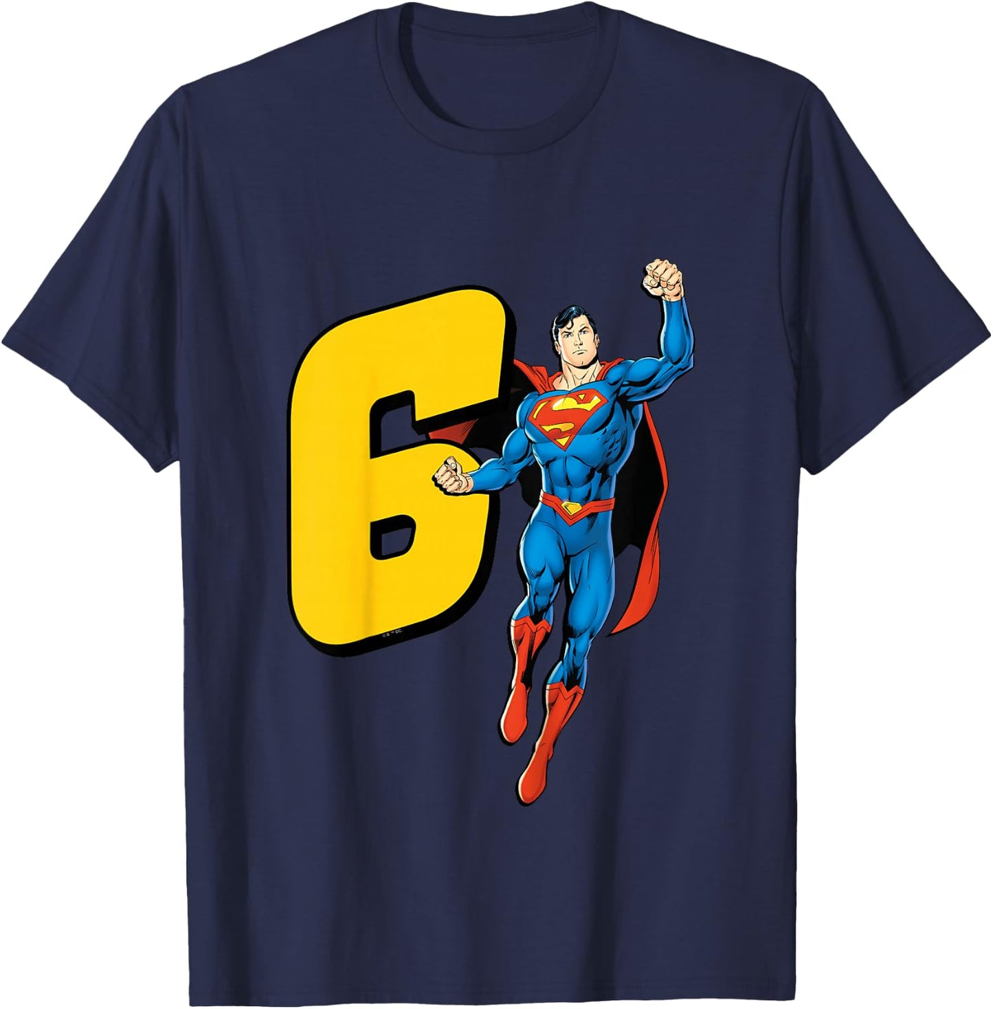 Kids Superman Super Hero 6th Birthday T-Shirt - T-Shirt | Navy
