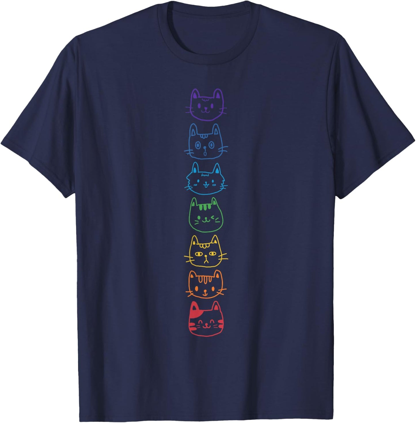 Cat Yoga Meditation Cat Chakra T-Shirt - T-Shirt | Navy