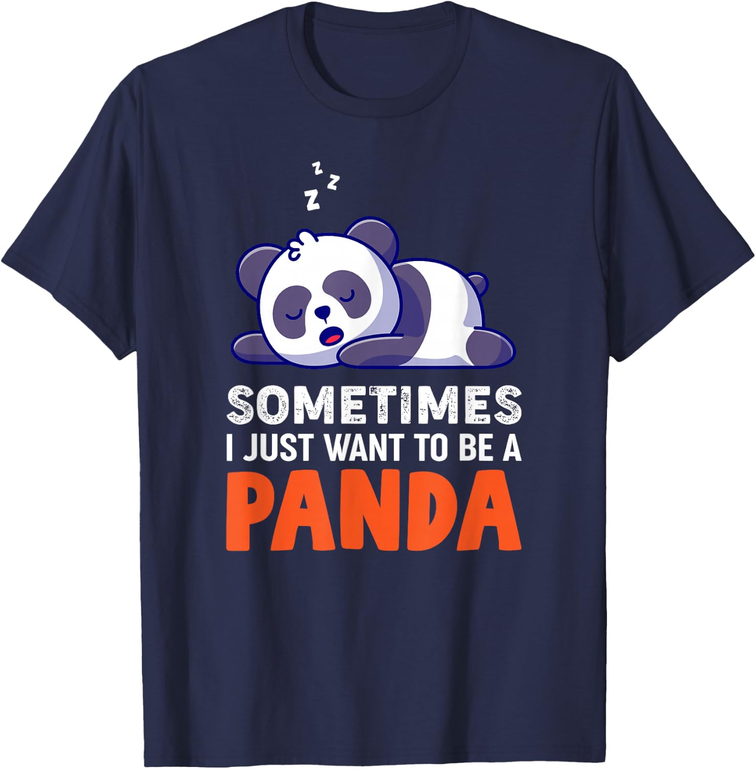 Sleeping Panda Pandas Pajama Nap Sleep T-Shirt - T-Shirt | Navy