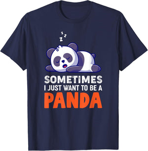 Sleeping Panda Pandas Pajama Nap Sleep T-Shirt - T-Shirt | Navy