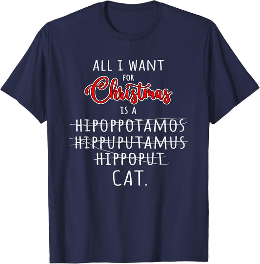 Funny Misspelled Christmas Wish Spelling Pun T-Shirt - T-Shirt | Navy