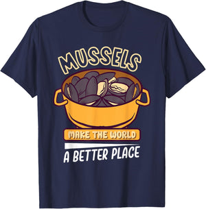 Mussels Seafood Shellfish Culinary Gourmet Culinary Delights T-Shirt - T-Shirt | Navy