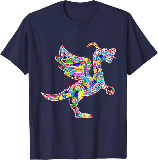 Alebrije Dragon Mexican Folk Art T-Shirt - T-Shirt | Navy
