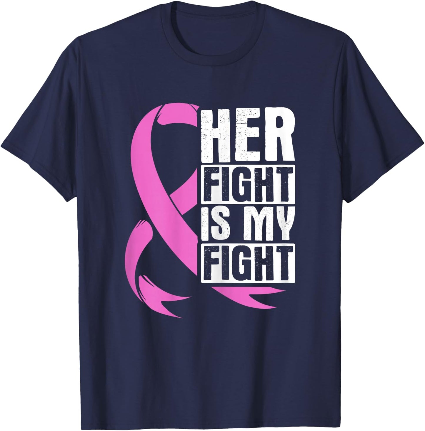 Breast Cancer Awareness Gift ribbon Pink butterfly T-Shirt - T-Shirt | Navy