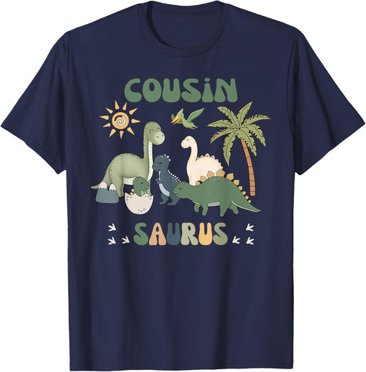 Cousinsaurus T Rex Dinosaur Cousin Saurus Family Matching T-Shirt - T-Shirt | Navy