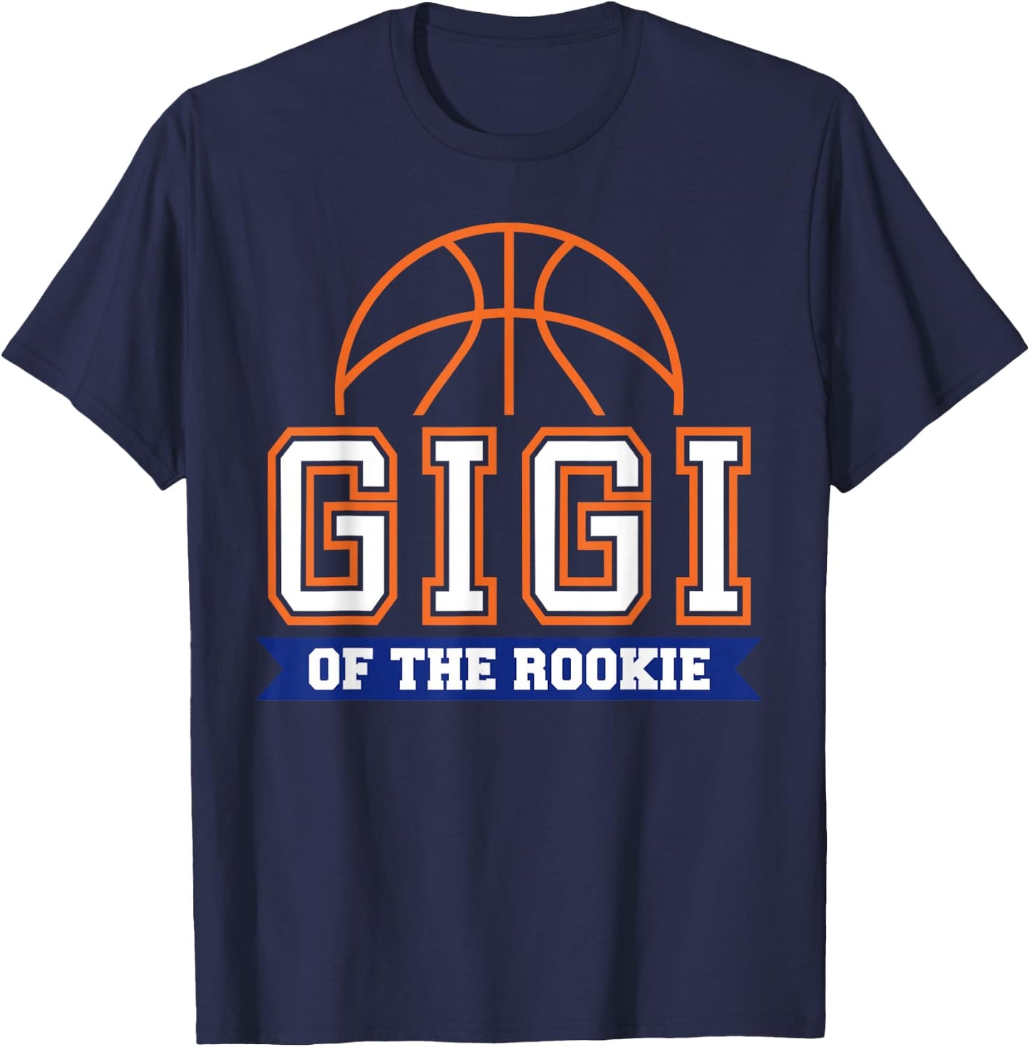 Gigi of Rookie 1st Birthday Basketball Theme Matching Party T-Shirt - T-Shirt | Navy