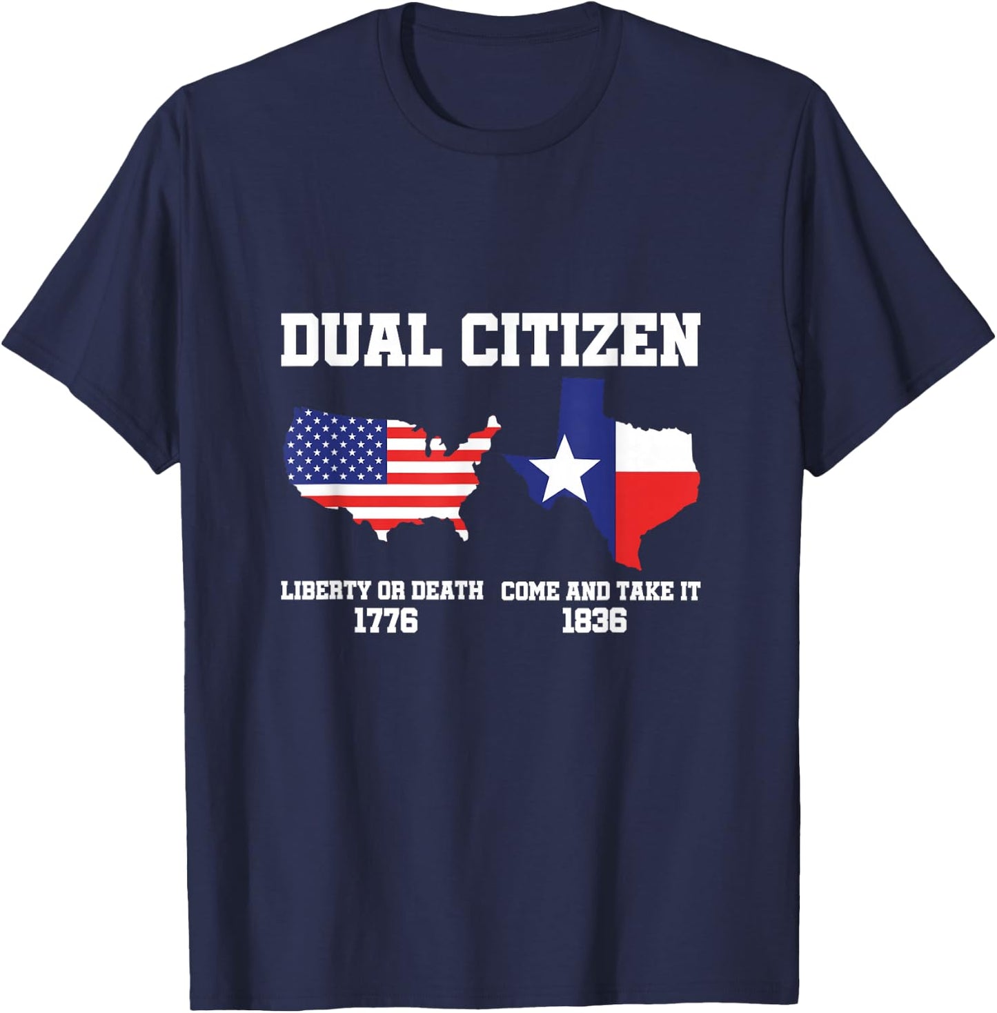 Dual Citizen of Texas and USA, Texas and USA Flag T-Shirt - T-Shirt | Navy
