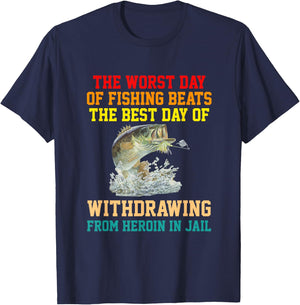 The Worst Day Of Fishing Beats The Best Day apparel T-Shirt - T-Shirt | Navy