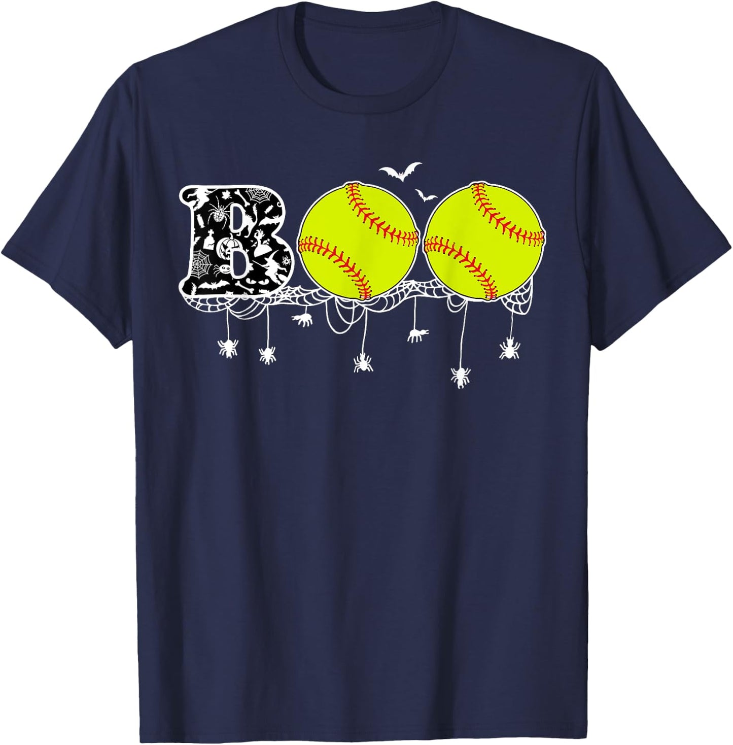 Halloween Softball Lover Boo Baseball Player Women T-Shirt - T-Shirt | Navy
