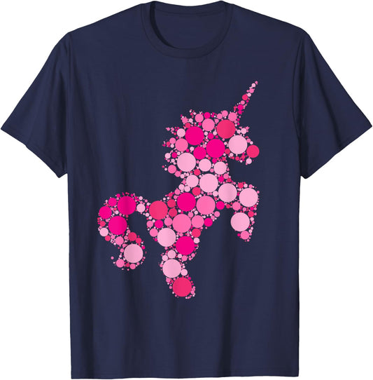 Pink Polka Dot Unicorn International Dot Day shirt Kids Girl T-Shirt - T-Shirt | Navy