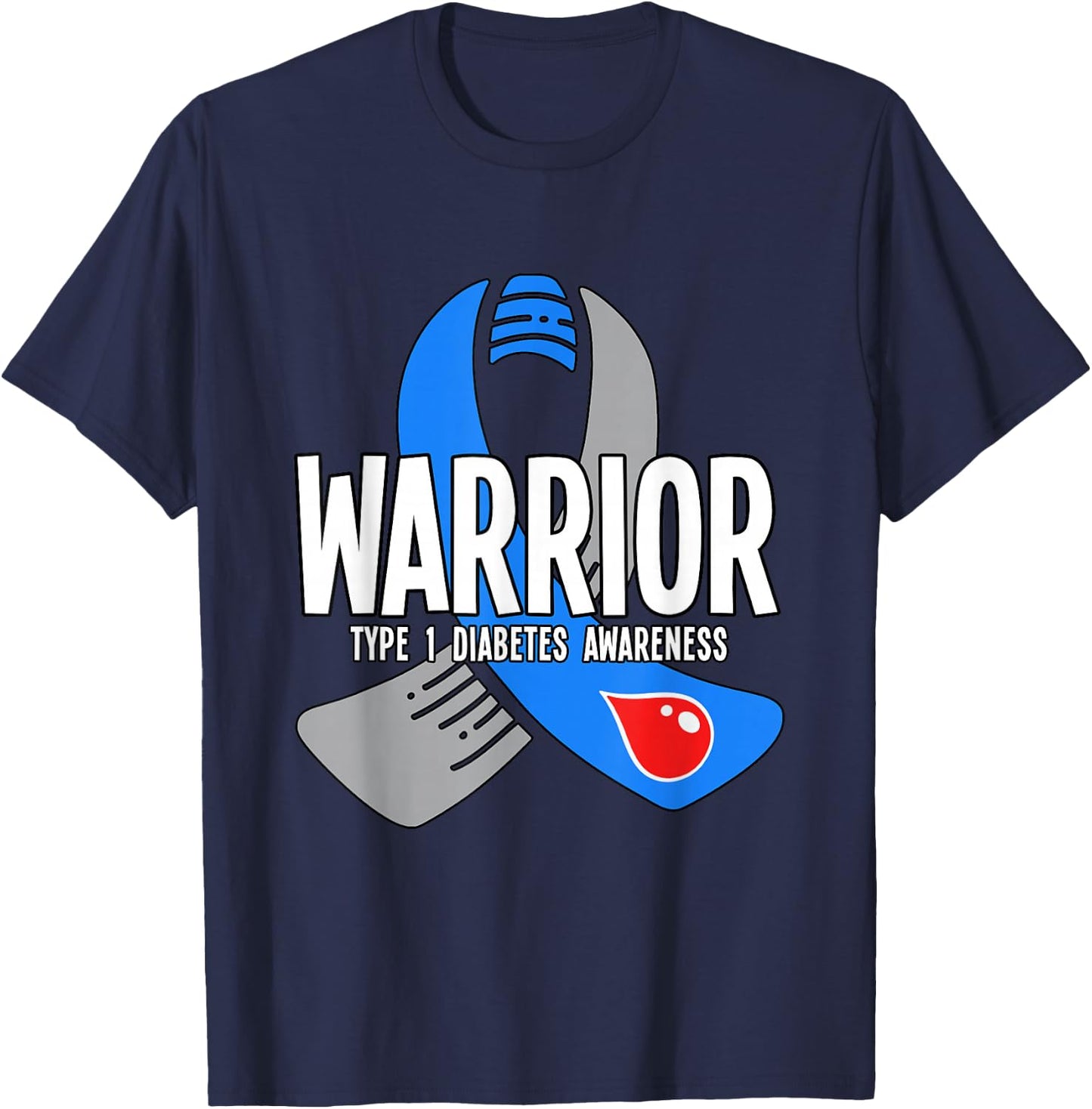 Warrior Type 1 Diabetes Awareness T-Shirt - T-Shirt | Navy