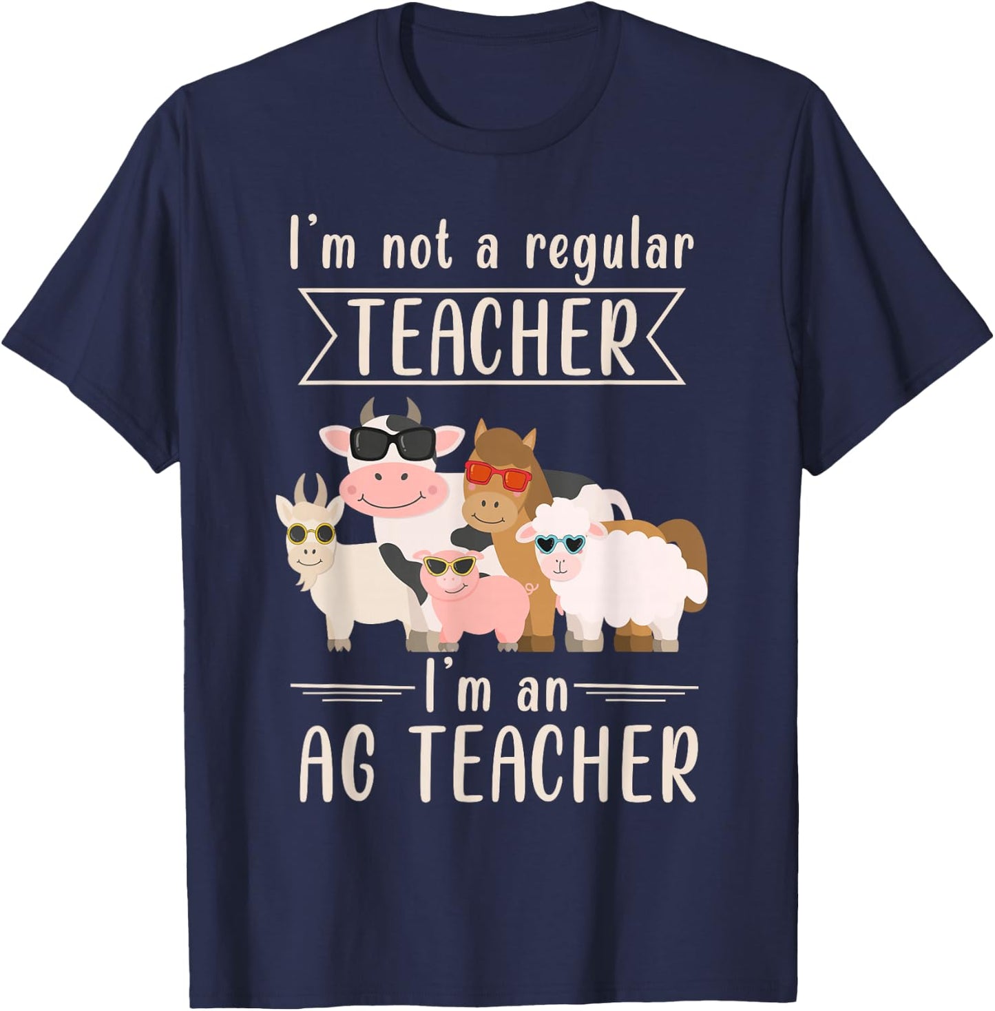 AG Teacher Funny Agriculture Animal Lover T-Shirt - T-Shirt | Navy