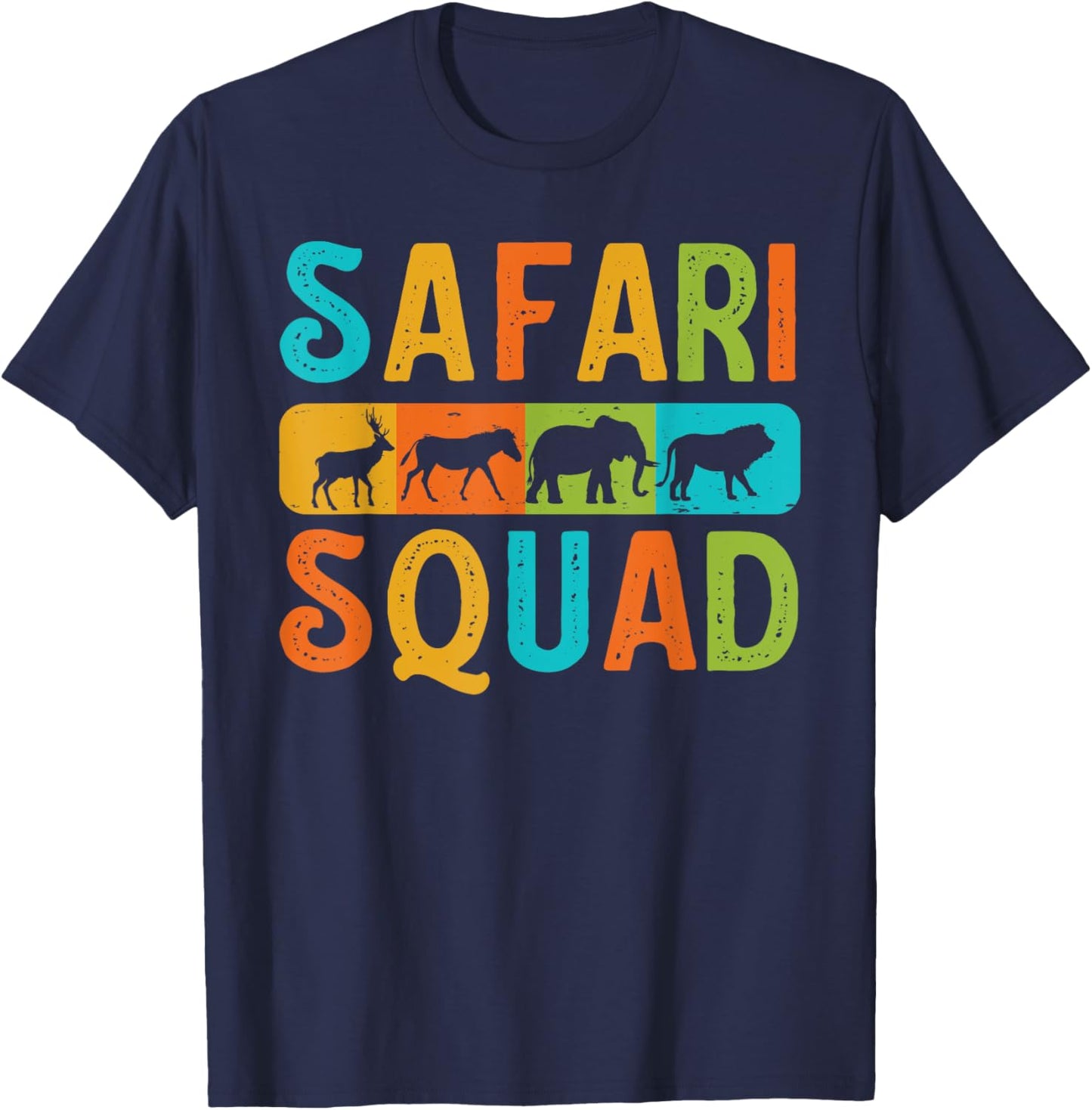 Safari Squad African Animal Lover Family Vacation Trip T-Shirt - T-Shirt | Navy