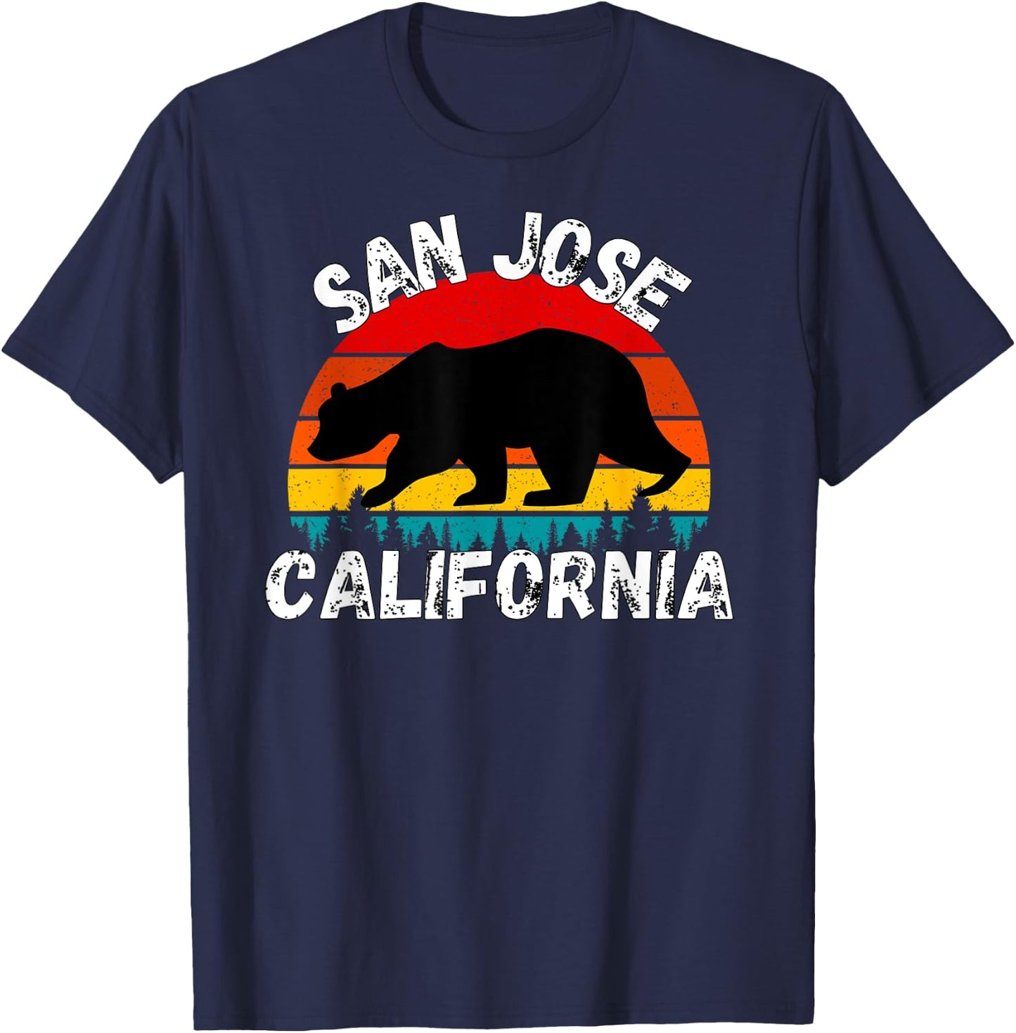 Retro San Jose California Apparel T-Shirt - T-Shirt | Navy