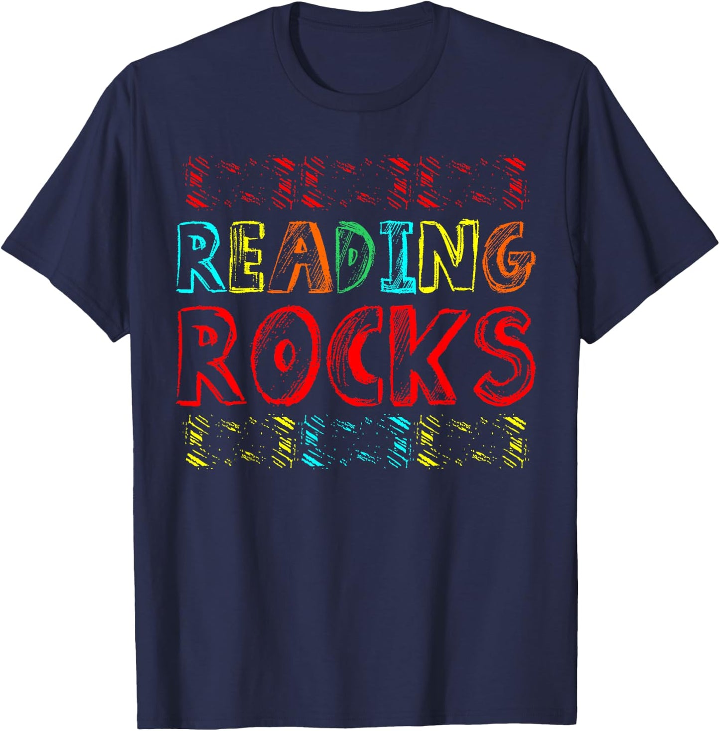 Reading Rocks Funny Book Reader and Bookworm Gifts T-Shirt - T-Shirt | Navy