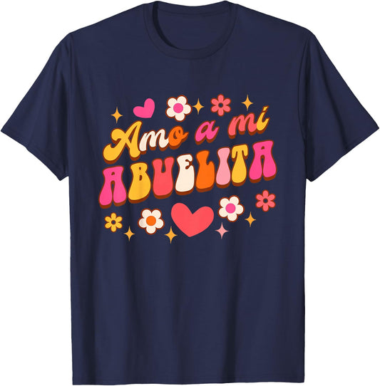 Kids Funny Spanish Grandma Mother’s Day Amo A Mi Abuelita T-Shirt - T-Shirt | Navy