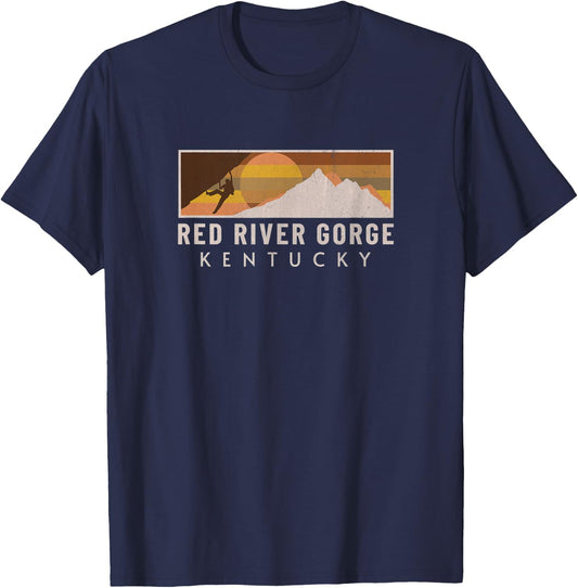 Red River Gorge Rock Climbing Boulderer Mountain Climber T-Shirt - T-Shirt | Navy