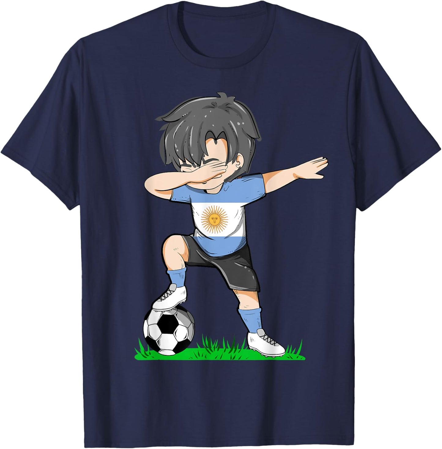 Soccer Argentina Jersey Argentinian Flag Football Boys Men T-Shirt - T-Shirt | Navy