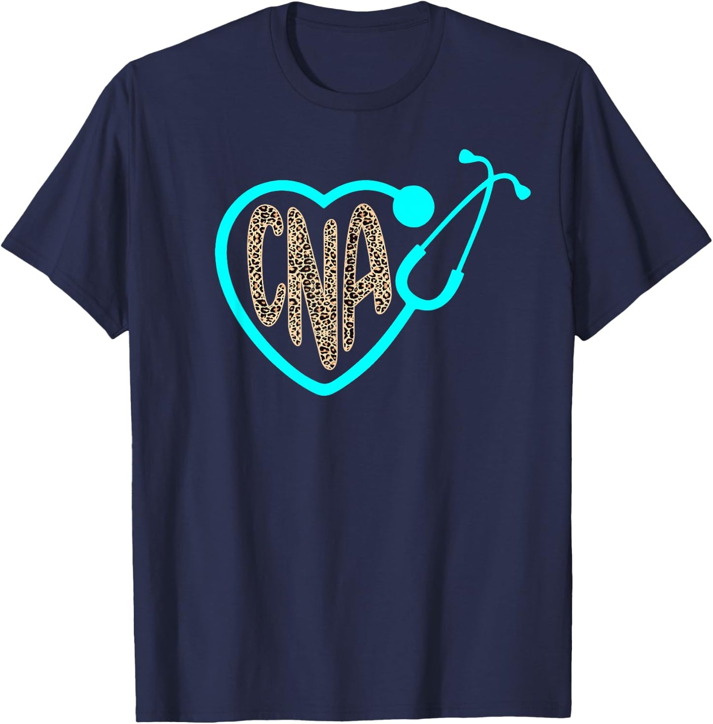 Nurse Life RN LPN CNA Healthcare Worker Leopard Nurse Week T-Shirt - T-Shirt | Navy